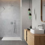 Radaway Modo New II душ кабина с вградена душ кабина, матирана никел-прозрачна, 130 см, закалено стъкло 8 мм (389134-91-01)