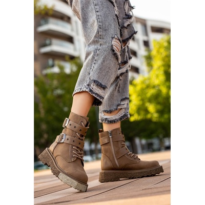 Moda Trend Дамски боти с катарами - Визон #362964 (362964_Визон)