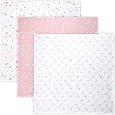 Lorelli Сет памучни пелени Lorelli - 80 х 80 cm, 3 броя, Mellow Rose Mix (10340102301V)