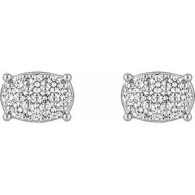 Šperky Eshop - Diamantové náušnice 14K ve tvaru oválu z kombinovaného zlata S6BT600.20