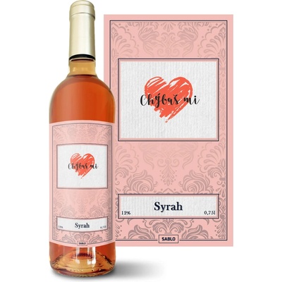 Sablio Chýbaš mi 2 Syrah ružové suché víno 12 % 0,75 l (čistá fľaša)