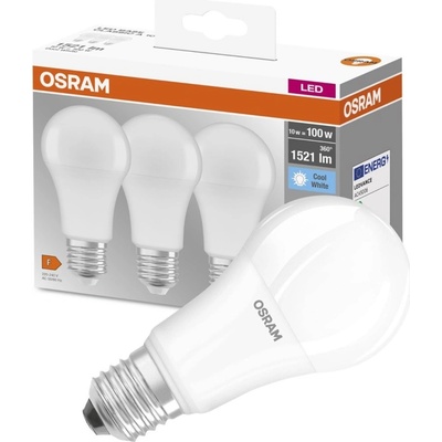 Osram 3PAK LED žiarovka E27 A60 13W = 100W 1521lm 4000K Neutrálna 360°