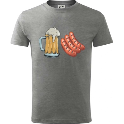 Pivo a klobása tričko detské tmavosivý melír