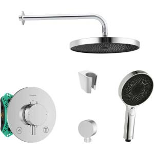 SANITINO - Душ комплект с термостат и вграден нагревател Hansgrohe, аксесоари Kielle, хром SANI21HKK013 (SANI21HKK013)