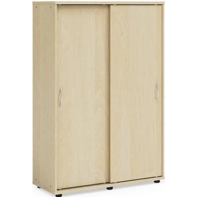 Economy Policová skriňa BASIC, posuvné dvere bez zámku, 100x40x147,9cm, breza