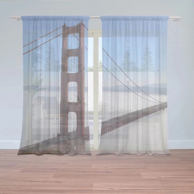 Záclony Golden Gate v mlze: 2 ks - 150x250 cm - Sablio