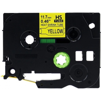 Pro Brother Съвместима лента с Brother HSe-631 11, 7mm x 1, 5m, черен печат / жълт фон (HSE631)