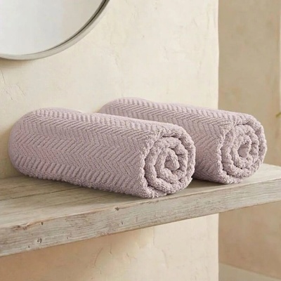 Knitva sada 2 ks ručníků 50 x 100 cm rybí kost starorůžová