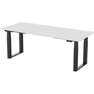 Delso Výškovo nastaviteľný stôl ROCKSTER 90 x 140 cm biela / čierna