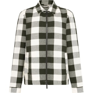 KnowledgeCotton Apparel Мъжка риза с копчета KnowledgeCotton Apparel Checkered Heavy Flannel Overshirt Shirt - Green Check (033-2923-0111)