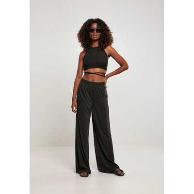 Urban Classics Дамски изрязан топ в черен цвят Ladies Rib Trapeze Cropped TopUB-TB4786-00007 - Черен, размер S