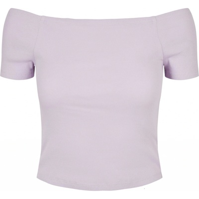 Urban Classics Off Shoulder Rib fialové