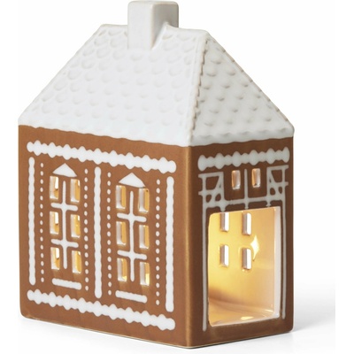 Stojan na čajovú sviečku GINGERBREAD LIGHTHOUSE 15,5 cm, hnedá, kamenina, Kähler