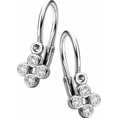 Zlaton Náušnice bílé zlato visací se zirkony výška 1.1cm váha 0.8g 000652701232