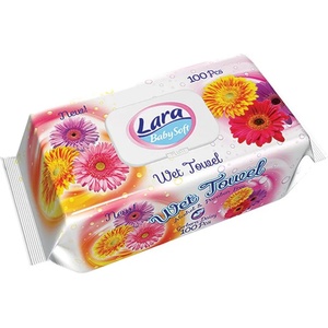 Lara Мокри кърпи с капак Lara Baby Soft - Гербер, 100 броя (54076) - ozone