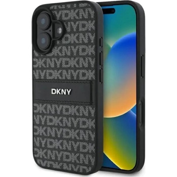 DKNY Калъф за iPhone 16 DKNY Texture Pattern Tonal Stripe - черен (3666339333300)