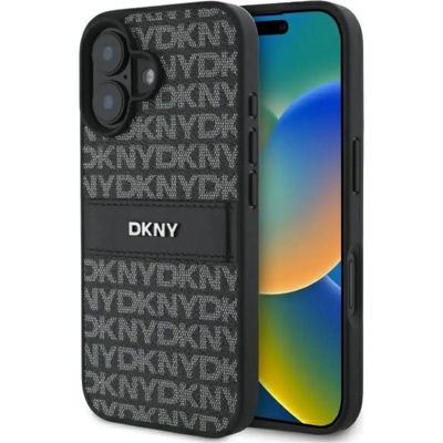 DKNY Калъф за iPhone 16 DKNY Texture Pattern Tonal Stripe - черен (3666339333300)
