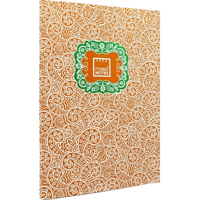 MAKENOTES Sešit A4 PAISLEY ONE oranžový