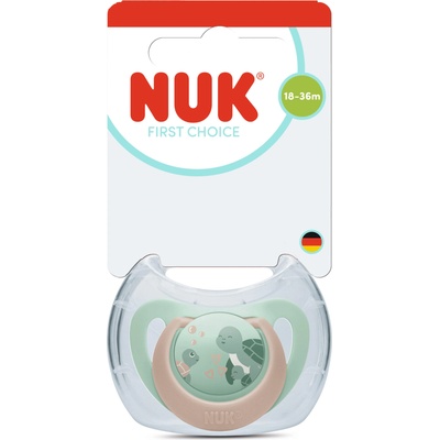 Nuk First Choice биберон залъгалка, силикон, 18+ мес. , 1 бр. , Костенурка (10177251)