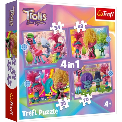 TREFL Trollové Barevné dobrodružství 4v1 35,48,54,70 dílků