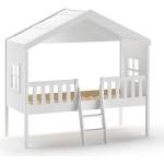 VIPACK Повдигнато детско легло бяла къща 90x200 cm Housebed - Vipack (HBZG9014)