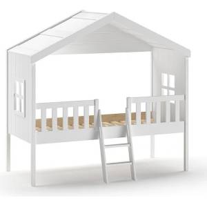 VIPACK Повдигнато детско легло бяла къща 90x200 cm Housebed - Vipack (HBZG9014)