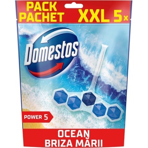 Domestos ароматизатор за тоалетна чиния, Power 5, Maxi pack, Океан, 5 броя