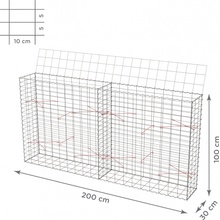 TopGabion Gabionový koš s víkem: 200×30×100 cm - oko sítě 10×5 cm