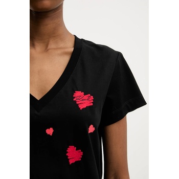 Karl Lagerfeld Памучна тениска Karl Lagerfeld дамска в черно A3W17017 (A3W17017)