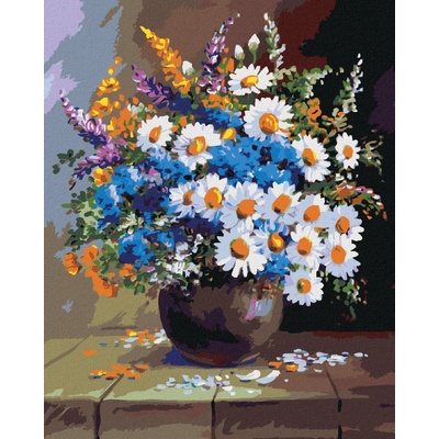 zuty Zátiší váza a květiny 40 x 50 cm vypnuté plátno na rám 8596530057932