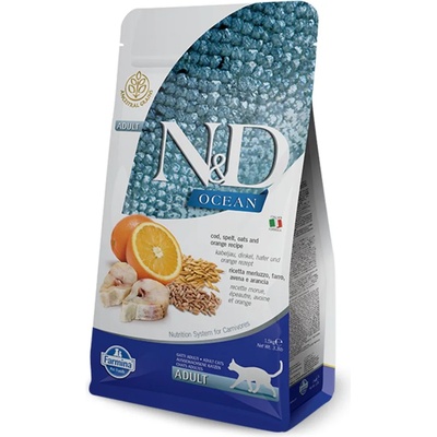 N&D Adult Ocean cod, spelt oats & orange 5 kg