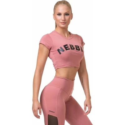 Nebbia Short Sleeve Sporty Crop Top Old Rose XS Фитнес тениска