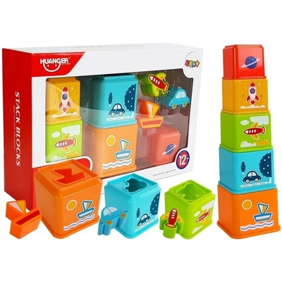 Lean Toys pyramída z misiek s triedičom farebná