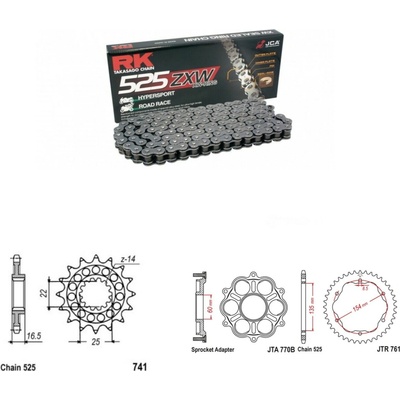 RK Racing Chain Řetězová sada Ducati 1200 Monster 14-20