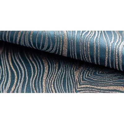 Zatemňovací závěs se vzorem a zavěšením pencil pleat - Modrý, 200 x 250 cm