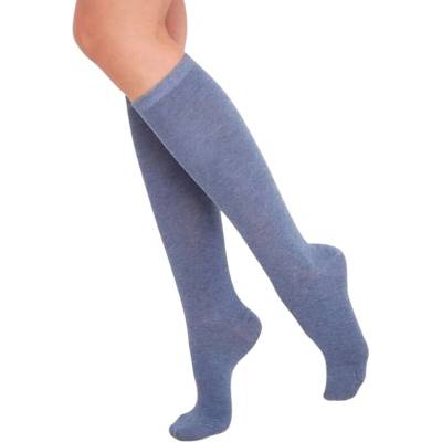 Дамски 3/4 памучни чорапи в син меланж