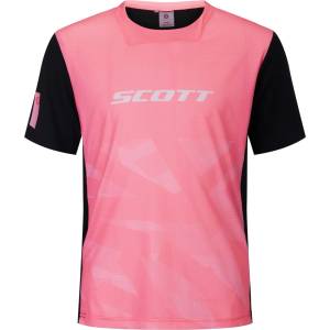Scott Детска фланелка с къс ръкав за колоездене Scott Kid's Tee Vertic Delta S/S Cycling jersey - Digital Pink (756-0260-0213)