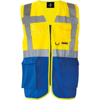 Korntex HI-VIS KXMF BERLIN / Светлоотразителна многофункционална жилетка - жълто/синя S (76KXMFv4401)