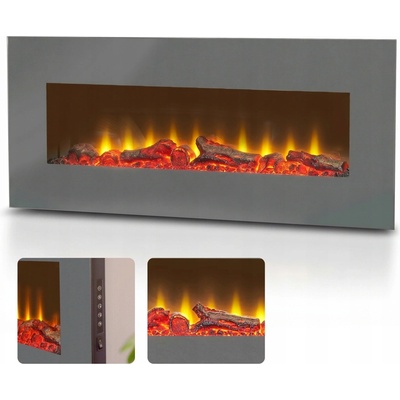 Sureflame Nástěnný krb s funkcí topení šedý