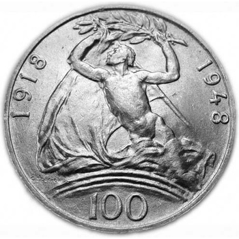 Mincovna Kremnica Stříbrná mince 100 Kč 1948 30. výročí vzniku ČSR 14 g