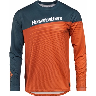 Horsefeathers QUANTUM LS oranžová tmavo modrá biela Pánsky