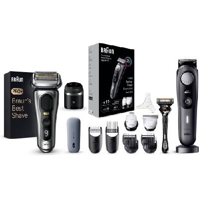 Holiaci strojček Braun Series 9 PRO+ Wet&Dry + zastrihávač Braun Series 9 BT9441 (BRAHS00SS)