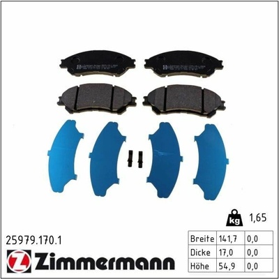 Sada brzdových destiček, kotoučová brzda ZIMMERMANN 25979.170.1