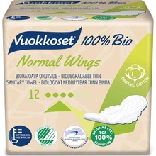 Vuokkoset 100% Bio Normal Wings Thin dámske vložky 12 ks