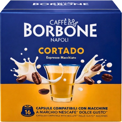 Caffè Borbone Kафе капсули Borbone Cortado съвместими с Dolce Gusto, 16 капсули