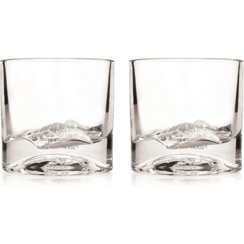 Liiton Комплект чаши за уиски LIITON 1009977 Rocky Mountain, 240 мл, 2 бр, Удебелени стени, 3D дъно с форма връх Елбърт, Прозрачен (1009977)