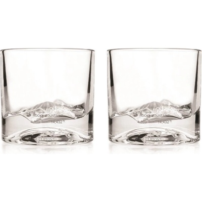Liiton Комплект чаши за уиски LIITON 1009977 Rocky Mountain, 240 мл, 2 бр, Удебелени стени, 3D дъно с форма връх Елбърт, Прозрачен (1009977)