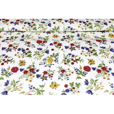 MADE IN ITALY Dekoračná látka Bavlna Lúčne kvety, š. 140 cm Viacfarebná Šírka 140 cm