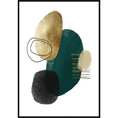 Obraz v rámu Zelené tvary, 70 × 50 cm OB-14047
