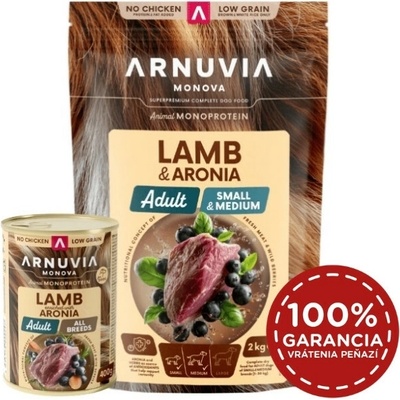 Arnuvia Monova Dog Adult Small & Medium Lamb & Aronia 2 kg